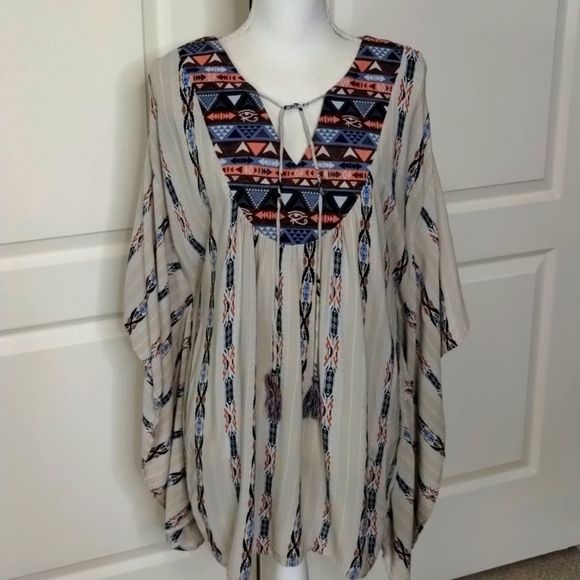 Umgee USA tribal size small/medium western boho blouse - Picture 1 of 11